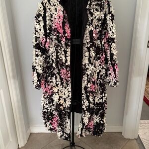 Samuel Dong Black Satin Open-Front Jacket